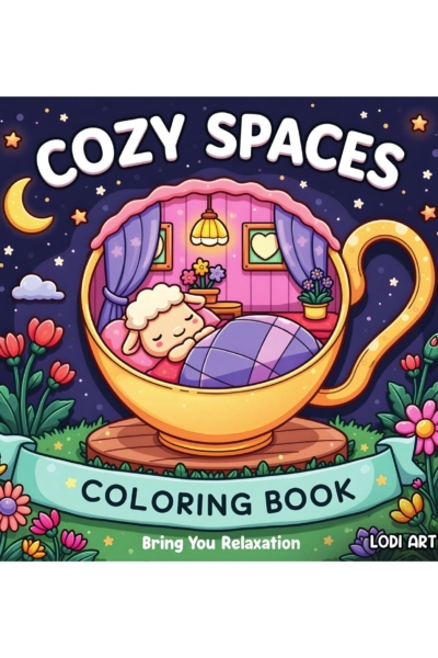 Coloriage Mignon "Cozy Spaces" : Dessins Relaxants d'Animaux dans des Tasses