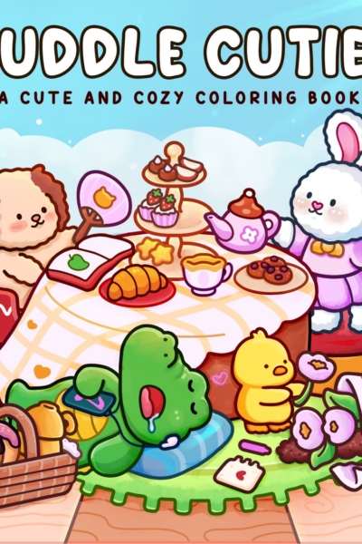Coloriage Animaux Mignons "Cuddle Cuties" : Goûter Cosy