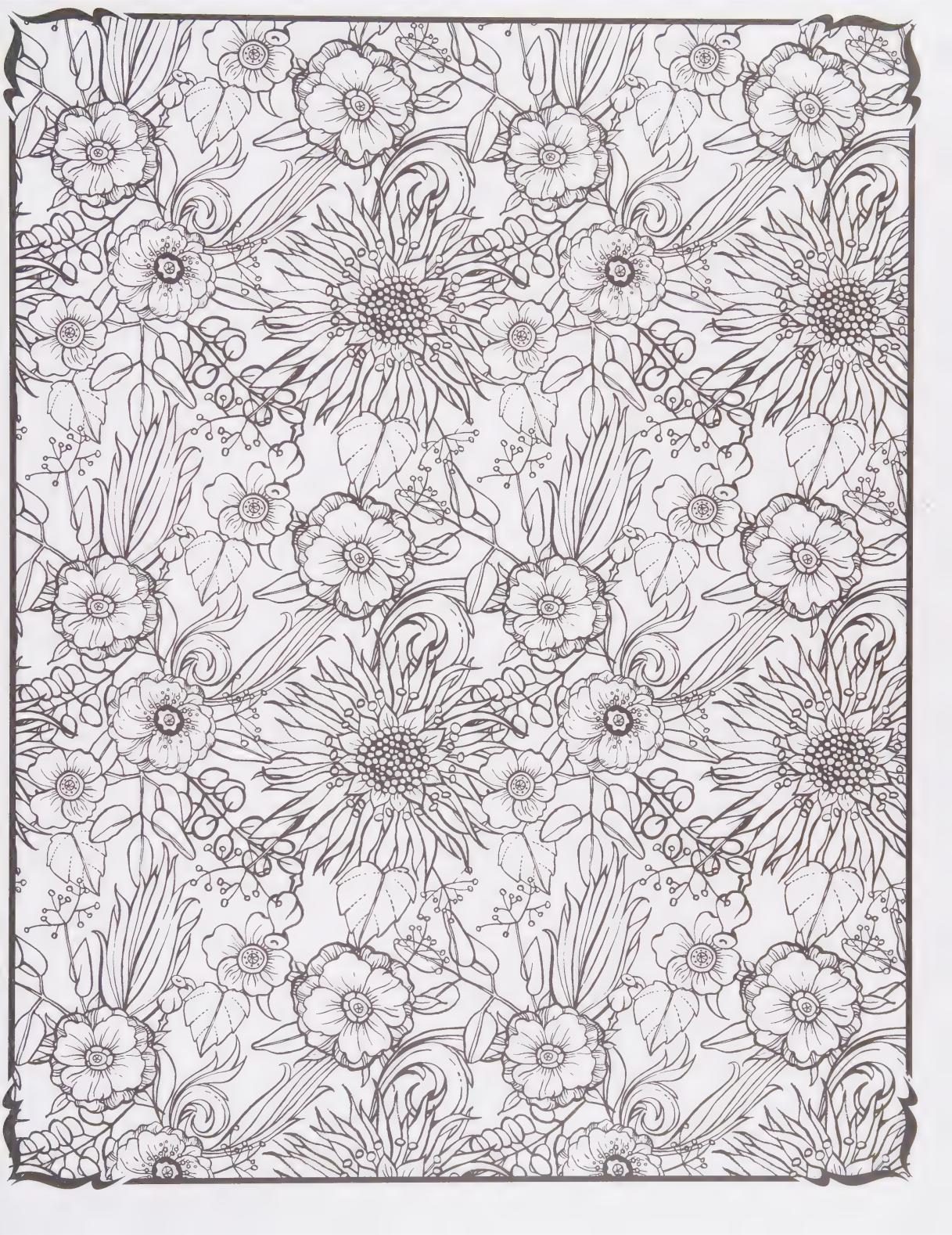 Coloriage Fleurs Adulte : Un Jardin de Nature Anti-Stress – Image 3